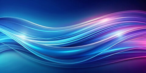 Fototapeta premium Abstract Flowing Lines of Light in Vibrant Hues of Blue and Purple