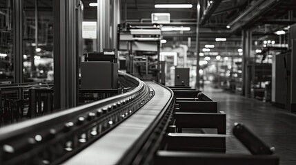 Obraz premium Conveyor Belt in a Factory Setting