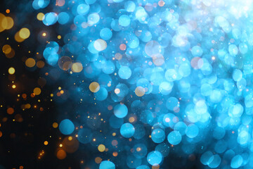  glitter Wallpaper. Blue and gold glitter bokeh with highlights.New Year and Christmas Festive background.glitter macro background with shining bokeh on a black background.Shining texture 