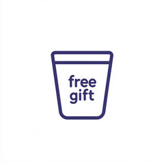 A simple graphic depicting a cup with the words "free gift" prominently displayed, emphasizing promotional offers.