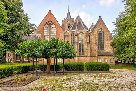 Schiedem, Netherlands - August 3, 2024: Grote of Sint Janskerk church Schiedam in the Netherlands
