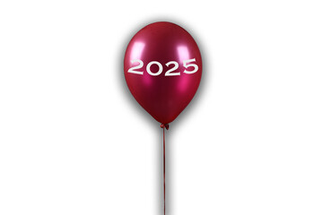 Baloon with 2025 printed on it, and transparent background