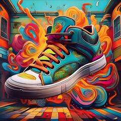 sneaker, graffiti
