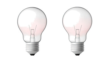 Collection of Light Bulbs Isolated on a Transparent Background Generative AI