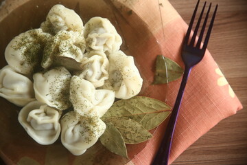 tasty dumplings with meat on the table