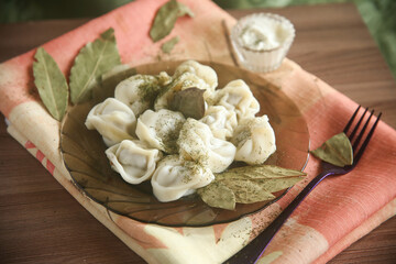 tasty dumplings on a plate