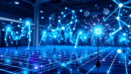 Obraz premium Artificial Intelligence Network Connections Digital Technology Interface