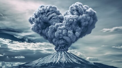 Volcanic Eruption Cloud Shaped Like a Heart