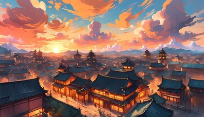 Obraz premium Sunset Cityscape