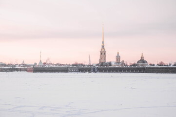 fortress winter view of the city of Saint Petersburg