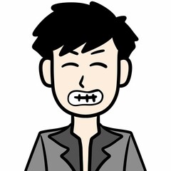 cute man cartoon on white background