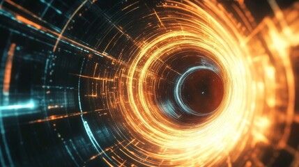 Obraz premium A scientific debate on the feasibility of time travel via black holes, with physicists presenting various theories and models