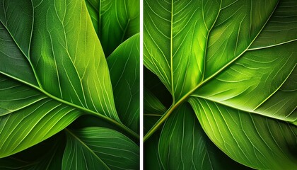 closeup of a green leaves