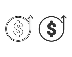 Money increase icon. Illustration vector