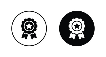 Medal with star icon set vector	