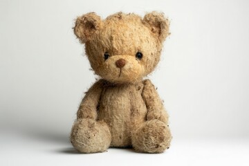Obraz premium teddy bear alone on white backdrop