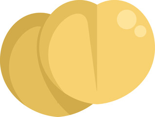 Two round yellow vitamins are lying on white background