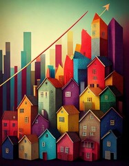 Conceptual image to show rising house prices, living costs, home ownership