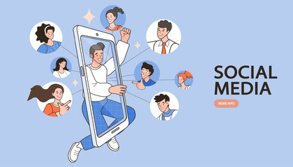 business people with network