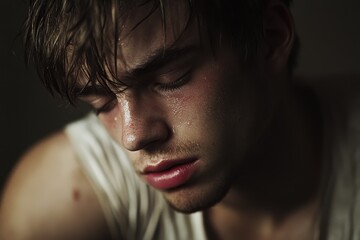 Pensive young man appears lonely and unhappy