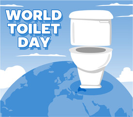 happy world toilet day with clean toilets