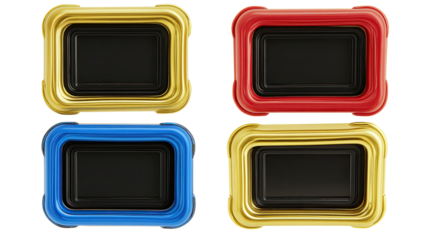 Colorful Picture Frames on a Transparent Background Generative AI