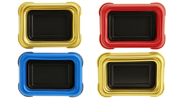 Colorful Picture Frames on a Transparent Background Generative AI