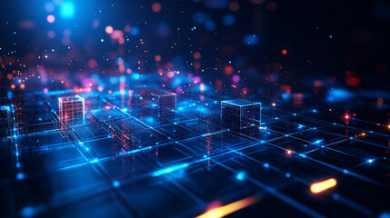 Blue technology sense background,   
Abstract blue technology background with connection lines and dots --no text and people, human.