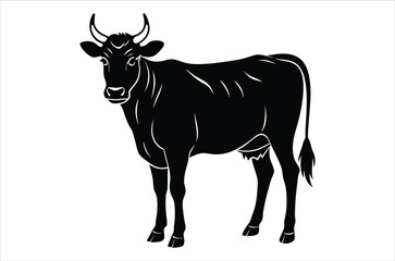 cow vector,  icon vector illustration, cow silhouette of a cow isolated on a white background, eps, png, svg,  vector,