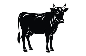 cow vector,  icon vector illustration, cow silhouette of a cow isolated on a white background, eps, png, svg,  vector,