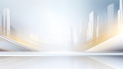 Fototapeta premium abstract geometric white technology minimal lines futuristic background, Minimalist abstract background with overlapping grey and white geometric shapes forming a clean.