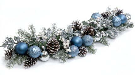 Elegant Winter Centerpiece with Blue and Silver Decorations