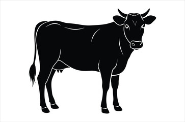 cow vector,  icon vector illustration, cow silhouette of a cow isolated on a white background, eps, png, svg,  vector,