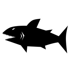 simple and clean vector illustration of a shark