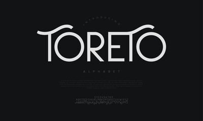 Toreto typography beauty fashion elegant minimalist serif italic fonts decorative wedding vintage retro logos. Minimal luxury font alphabet logo. Vector illustration