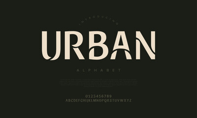 Fototapeta premium Urban typography beauty fashion elegant minimalist serif italic fonts decorative wedding vintage retro logos. Minimal luxury font alphabet logo. Vector illustration