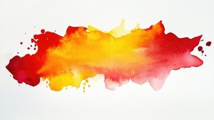 Vibrant Red and Yellow Watercolor Splash Art