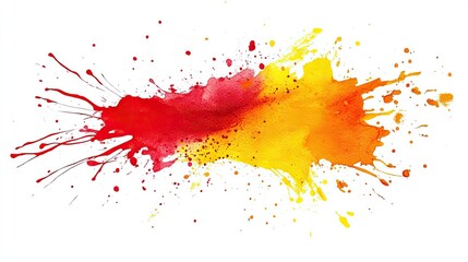 Bright Abstract Art with Red and Yellow Splashes