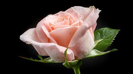 Elegant pink rose blooms beautifully against a dark background capturing nature's grace and beauty