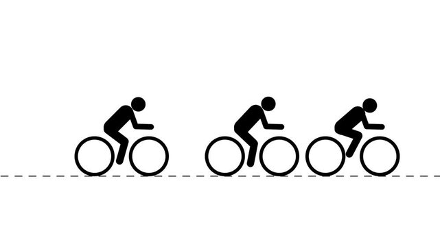 Bicycle racing icon. Pictogram man riding a cycle. Cyclist athlete icon. animated icon of pictogram cyclist.