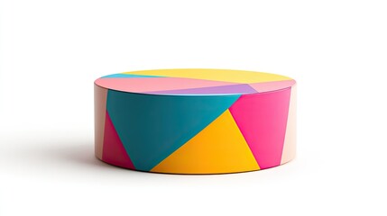 Fototapeta premium Colorful Geometric Coffee Table Design in Modern Style