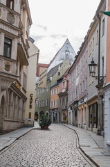 Fototapeta premium narrow street view of the town of Meissen