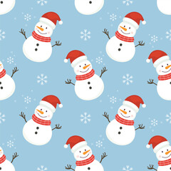 Naklejka premium seamless pattern of cute snowman