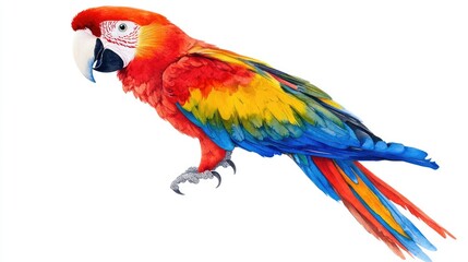 Obraz premium Vibrant Scarlet Macaw in Bright Colors