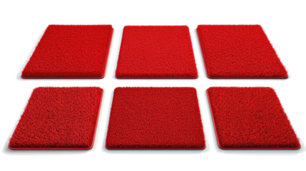 Vibrant Red Carpets Set on Transparent Background Generative AI