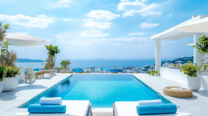 Fototapeta premium Luxury modern style at the exterior beach houses