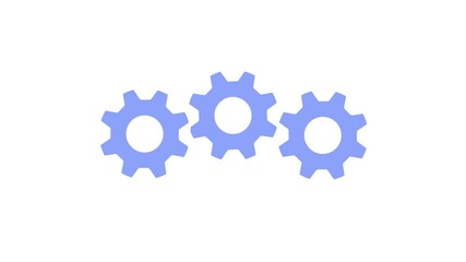 Gears rotating animation. cogwheel gear icon logotype rotating animation.