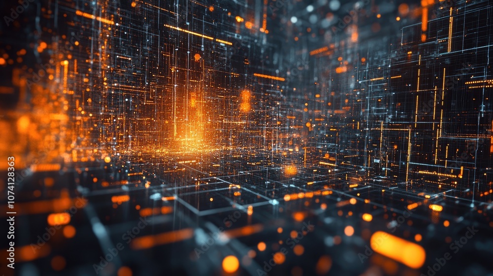 Poster cybernetic network representation interlinked digital components