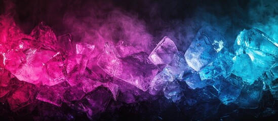 Ice In Color Lightning Magenta And Blue Cyan Isolated On Black