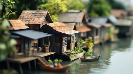 Explore paper craft representations of local life in thonburi bangkok